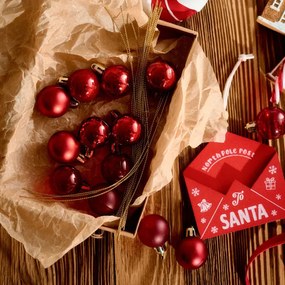 Vianočné guľky GERONI červené 714641 (24ks)