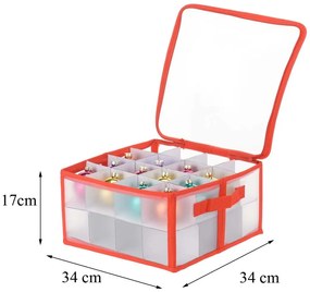 Úložný box na banky Christmas, 34x34x17 cm, červená