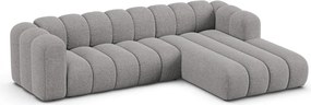 Sivá ženilková rohová pohovka (pravý roh/s leňoškou) Lupine – Micadoni