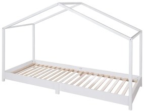 Biela domčeková detská posteľ 90x200 cm Montessori – Roba