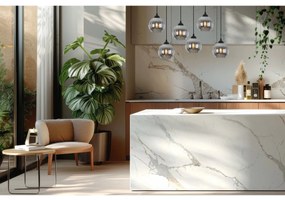 Závesné svietidlo Costa, 6x grafitové sklenené tienidlo, b