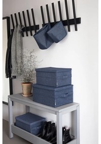 Modrý látkový úložný box s vekom 35x26x19 cm Soft Storage – Bigso