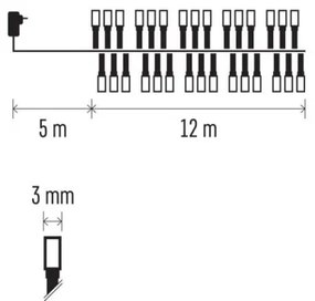 LED Vianočná vonkajšia reťaz 600xLED/17m IP44 studená biela
