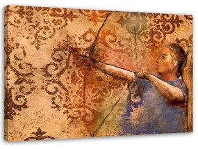 Obraz na plátně Lukostřelkyně RETRO VINTAGE - 60x40 cm