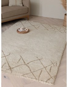 Krémový prateľný/ručne tkaný vlnený koberec 160x230 cm Azera Crosshatch – Asiatic Carpets
