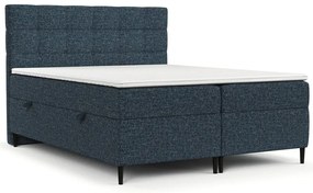 Tmavomodrá boxspring posteľ s úložným priestorom 200x200 cm Urbaneo – Maison de Rêve