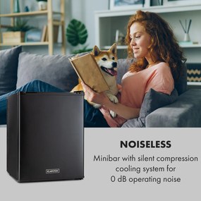 Klarstein Happy Hour 40, mini chladnička, 40 l, 5-15°C, tichá, 23dB, LED-svetlo, čierny