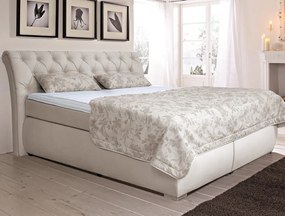 Posteľ boxspring Agnes 180x200 cm, krémová látka