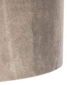 Závesné svietidlo čierne s taupe zamatovým tienidlom so zlatom 35 cm - Blitz