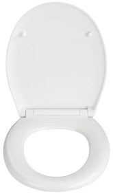 Biele WC sedadlo s jednoduchým zatváraním Wenko Rieti, 44,5 x 37 cm