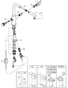 GROHE 30601DC0 - Drezová batéria BLUE PURE s vysúvacou sprchou, nerez