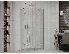 Mexen Roma Duo, sprchovací kút 90 (dvere) x 90 (dvere), 6mm číre sklo, chrómový profil, 854-090-090-02-00
