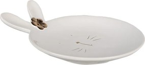 Biely porcelánový dezertný tanierik v tvare zajačika Rabbit - 19 *Ø 15*5 cm