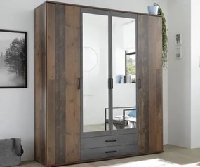 Šatníková skriňa Chicago, 159 cm, vintage optika%