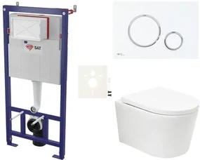 Závesný wc set SAT BREVIS do ľahkých stien / predstenová vírové splachování SIKOSSBRTOR76K
