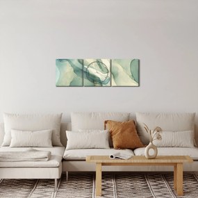 Obraz - Atramentová abstrakcia 3 (s hodinami) (90x30 cm)