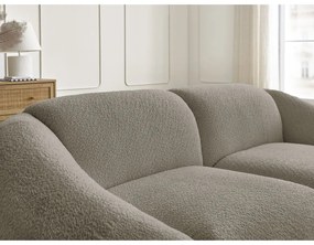 Sivohnedá pohovka z textílie bouclé 230 cm Tina – Bobochic Paris