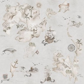 Tapeta príbehy z mora béžová 280x100 cm