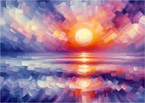 Sklenený obraz - Farebný umelecký západ slnka (70x50 cm)