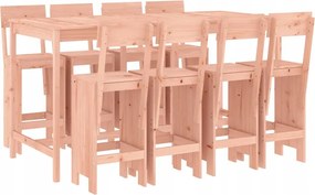 vidaXL 9-dielna sada barového nábytku do záhrady, masívne daglezové drevo