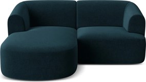 Zamatová rohová pohovka v petrolejovej farbe (ľavý roh/s leňoškou) Campi – Cosmopolitan Design