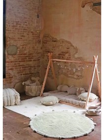 Kaki krémový prateľný ručne tkaný bavlnený detský koberec 120x160 cm Hippy Dots Olive – Lorena Canals