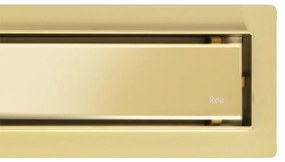 Rea Neox Pro, odtokový žľab 90 cm s rotačným sifónom, zlatá matná, REA-G2739