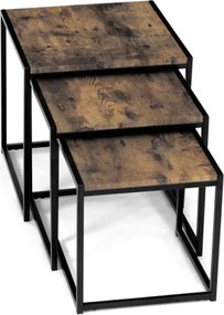 Sada 3 konferenčných stolíkov old wood AF-3003 OLW