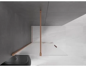 Mexen Velar, sprchová zástena s posuvnými dverami Walk-in 110 x 200 cm, 8mm sklo námraza, medená matná, 871-110-000-33-65