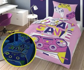 DETEXPOL Svietiace bavlnené obliečky - Play Game - 140 x 200 cm - Detexpol