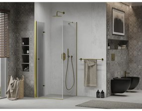 Mexen Lima sprchovací kút 80x80 cm, priehľadná, zlatá, 856-080-080-50-00