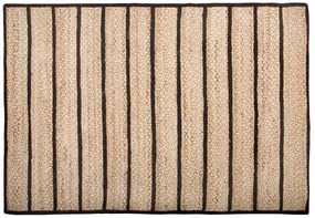 Jutový koberec 140 x 200 cm béžová/čierna KARADONA Beliani