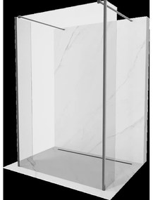 Mexen Kioto voľne stojaca sprchová stena 160 x 30 x 30 cm, transparentná, gun gray brúsená - 800-160-030-222-66-00-030