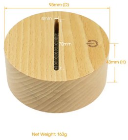 XSTRON TDL-WR1 - Základňa pre 3D LED nočnú lampu - Wood - exkluzívna drevená