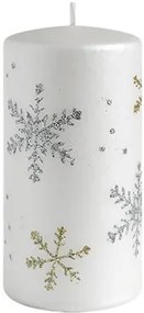 Vánoční svíčka FROST 14 cm bílá