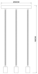 GLOBO ULLEU 69029-3H1 Závesné svietidlo