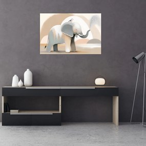 Obraz - Slon v pastelových farbách (90x60 cm)