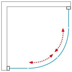 Štvrťkruhový sprchovací kút OBR2 90 cm 90 cm