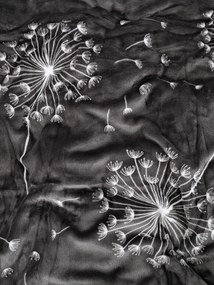 Obliečky mikroplyš Exclusive - Púpavy sivé 140 × 200 cm, 70 x 90 cm