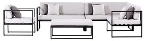 Sensum Skepparholmen Sada lounge nábytku, 5 ks, oceľ, polyester, čierna, sivá