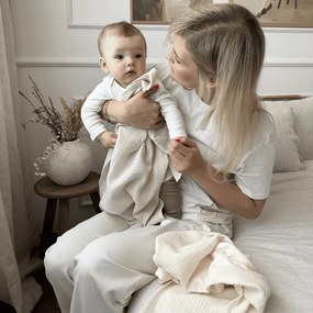 Mušelínová plienka z organickej bavlny vanilková 70×70 cm