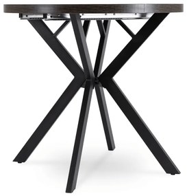 JAKS Okrúhly rozkladací stôl 80 - 160 cm čierny Dorian