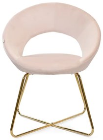 Kreslo JARED zamatové, svetloružové so zlatými nohami ALL 976272