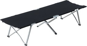 Outsunny Kempingová posteľ Skladacia posteľ Cot Lounger s taškou 193x64x40cm (Čierna) | Aosom