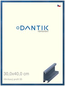 DANTIK rám na obraz 30x40 | ALU Dýha barevná modrá královská (Plexi Čiré)