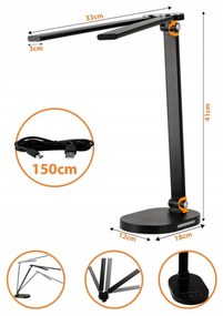 BERGE LED dvojitá stolná lampa 8W - BRUSEL