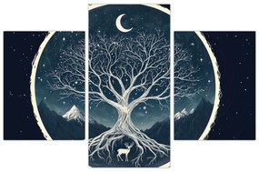 Obraz – Magický strom s jeleňom II. (90x60 cm)