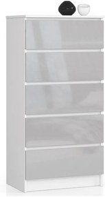 Komoda K60 5SZ CLP metalická, lesk