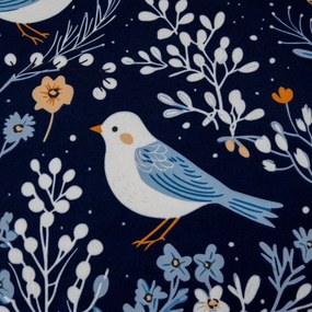 Obliečka z mikrovlákna DENIM Vtáčiky modrá 90x200 cm