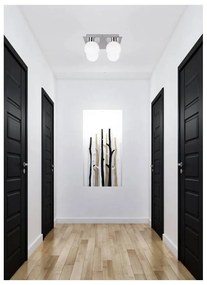 Stropné svietidlo v striebornej farbe so skleneným tienidlom 25x25 cm Oden - Candellux Lighting